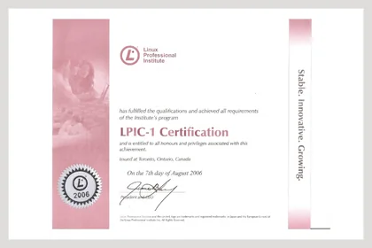 LPIC-1 Certification 證照縮圖