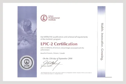 LPIC-2 Certification 證照縮圖
