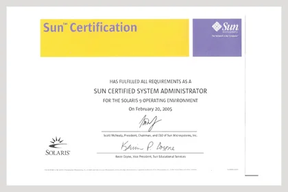 Sun Certified System Administrator 證照縮圖