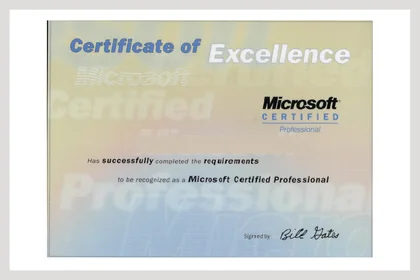 Microsoft Certified Professional 證照縮圖
