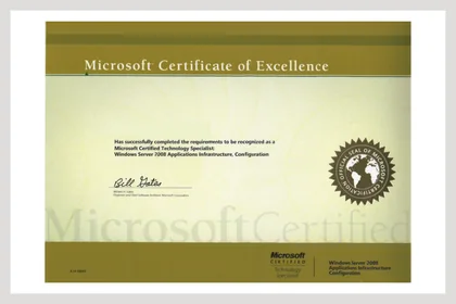 Microsoft Certified Technology Specialist: Applications Infrastructure, Configuration 證照縮圖