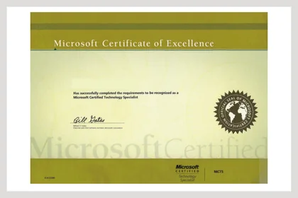 Microsoft Certified Technology Specialist 證照縮圖