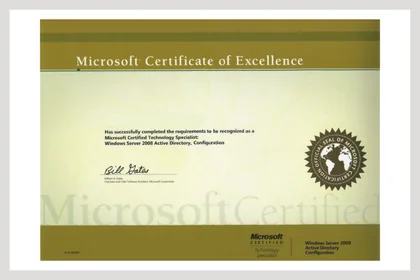 Microsoft Certified Technology Specialist: Active Directory, Configuration 證照縮圖